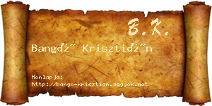 Bangó Krisztián névjegykártya